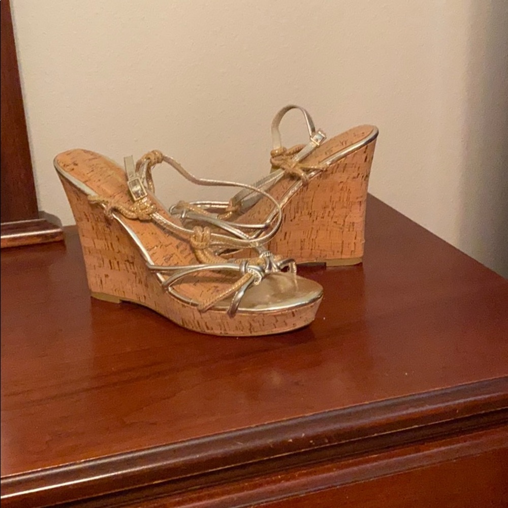 Gold Wedge Sandal